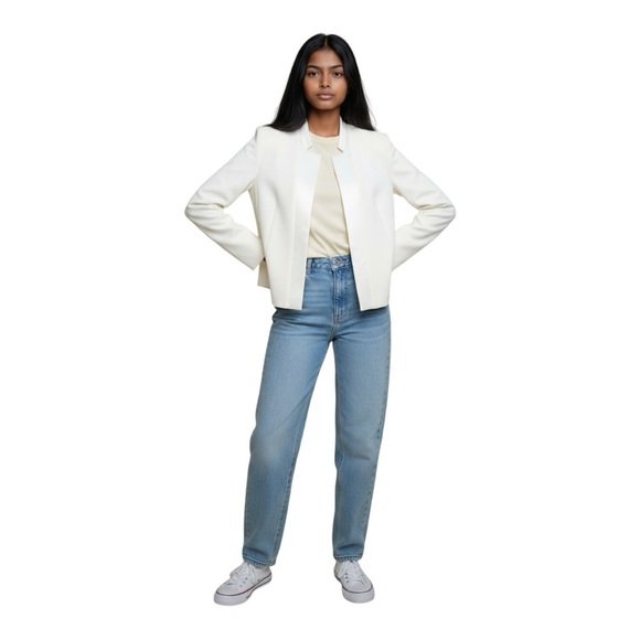 Maje Ivory Open Front Suit Blazer Career Business Work Jacket Women’s 36 - Picture 2 of 11